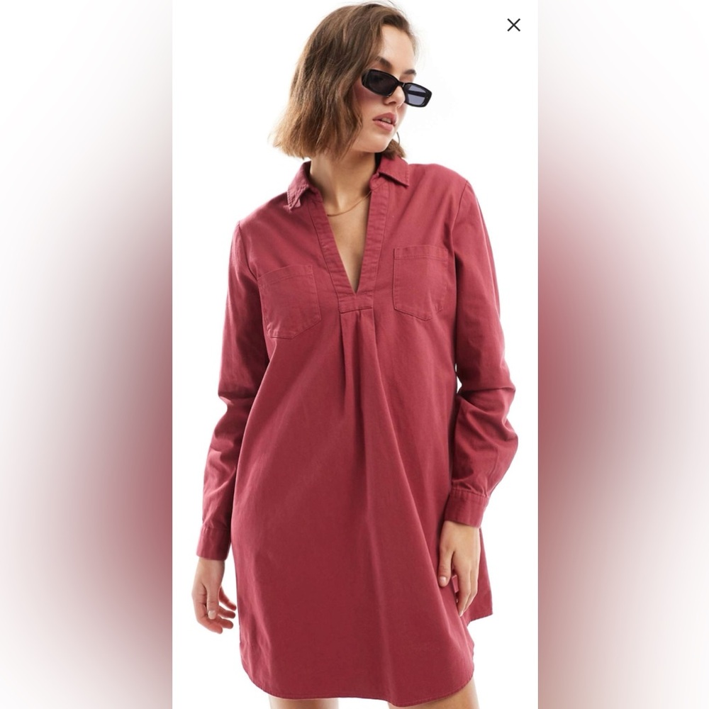 NWT ASOS DESIGN cotton twill pocket shift mini dress  SIZE  US 8